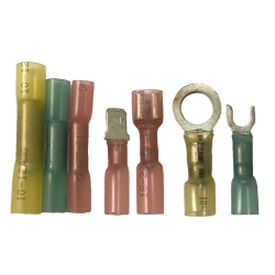 Our Heat Shrink Automotive Wire Connectors are all USA Made. We carry a wide range of Heat Shrink Terminals, Ring Terminal, Butt Connector, Spade Terminal, Quick Disconnects, Automotive Electrical Supplier