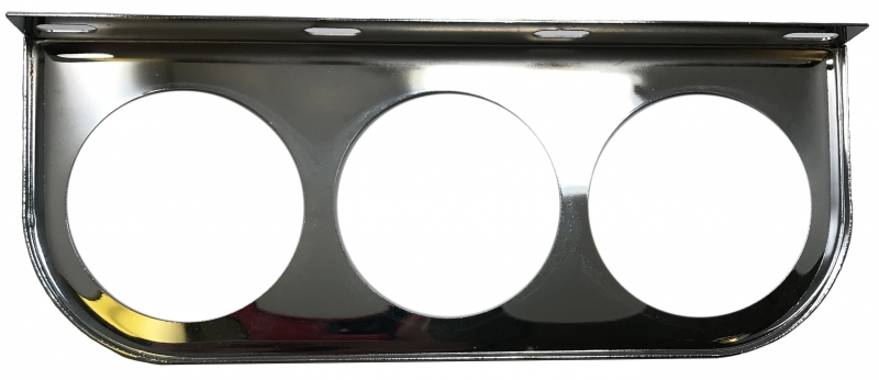 Sherco-Auto Universal Chrome Under Dash Triple Gauge Mounting Panel 2-1/16 Inch 